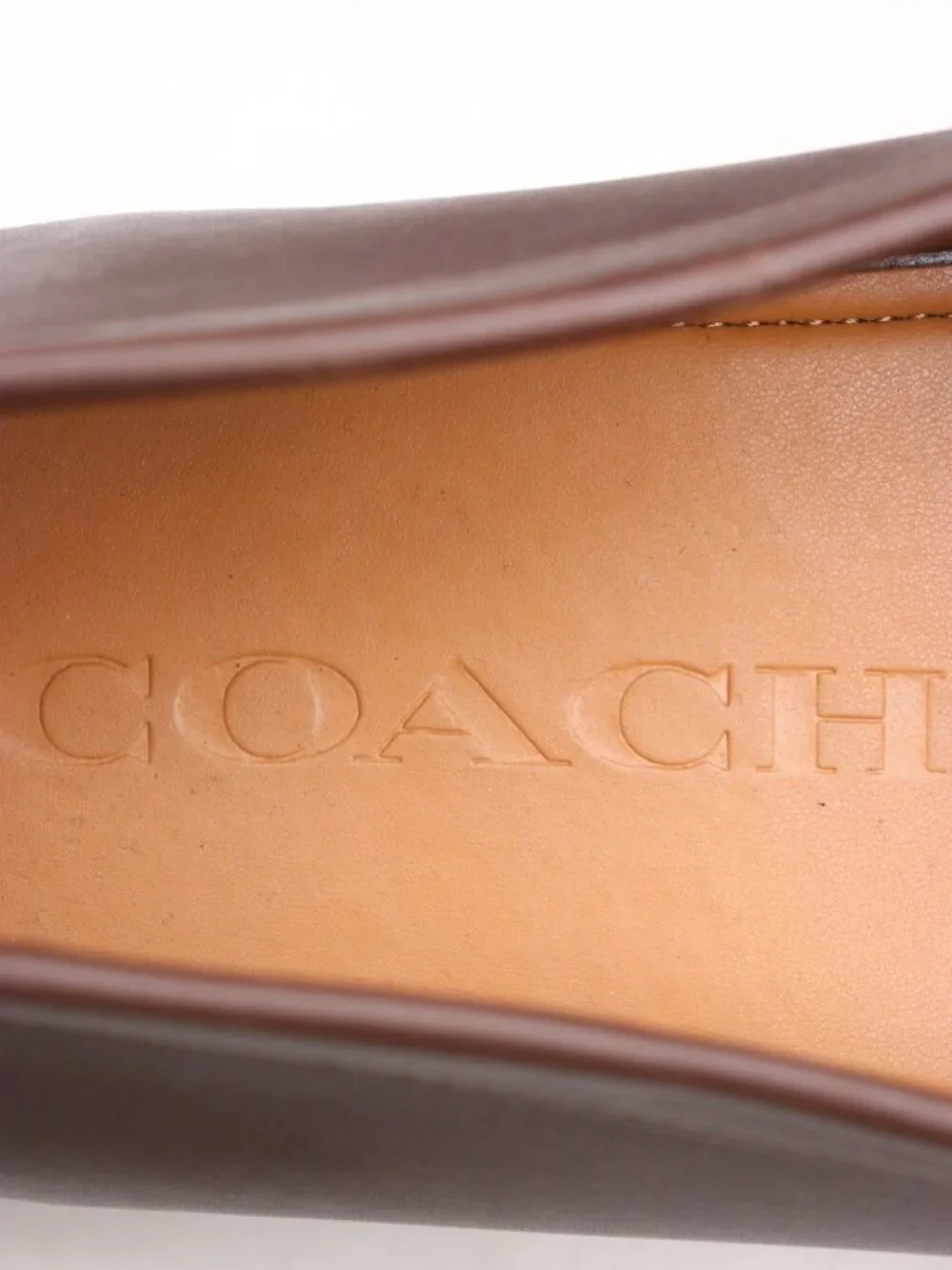Coach Mott Driver Signature PVC Men's Size 13 D Brown Leather Slip On Loafers